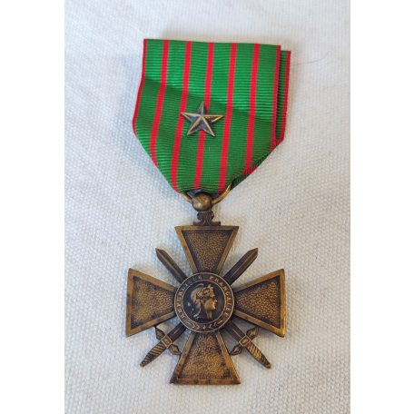 WW1 France French War Cross Croix de Guerre 1914-18. with one Star