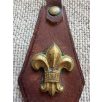   Hungarian vintage Scout leather key chain holder with bronze badge