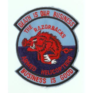   US Army 'Death is our Business' Razorbacks Armed Helicopters Vietnam Veteran PATCH  