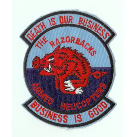 US Army 'Death is our Business' Razorbacks Armed Helicopters Vietnam Veteran PATCH  