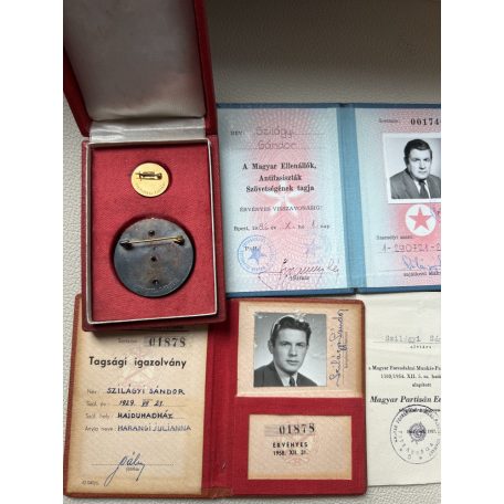 Hungarian WW2 Partisan Medal set with award certificate and photo IDs