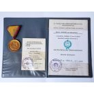 Hungarian 20 Years Defence Service Medal with Certificate