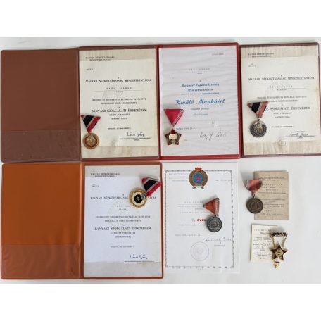Hungarian Personal Group with Diamond class Miners Merit Medal/ decorations & award docs