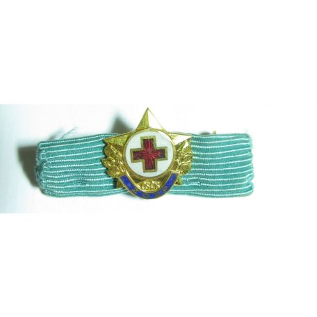 CSR. Medal for Sacrifice and Merit in the Czechoslovak Red Cross 1st Class Ribbon Bar, Early Enameled