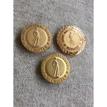 US Army National Guard Recruiter Badge lot 3 full size badges / various makers