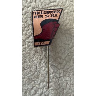   Finnish lapel pin 1958 "Työläisnuorisoviikko" (Working Youth Week)