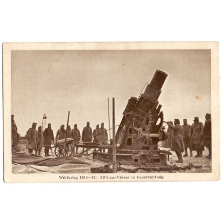 First World War Austro-Hungarian Monarch 30.5 cm Skoda Cannon Postcard