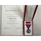 Hungarian Service Merit Medal 1954 type with award certificate