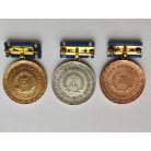 East German DDR Pestalozzi Medals "For Faithful Service" Set Gold, Silver, Bronze