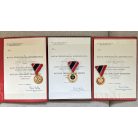 Hungarian Diamond grade Miner Merit medal lot of 3 + award certificates