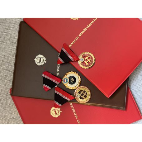 Hungarian Diamond grade Miner Merit medal lot of 3 + award certificates