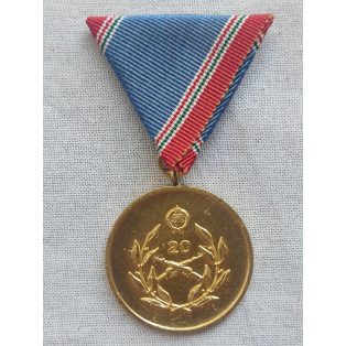   Hungarian Military National Defence Service Medal 20 years with engraved cc 1965