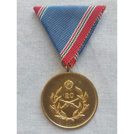 Hungarian Military National Defence Service Medal 20 years with engraved cc 1965