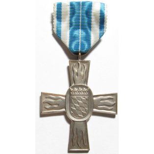   German Bavaria Firefighter Merit Cross Silver (Large) Fireman