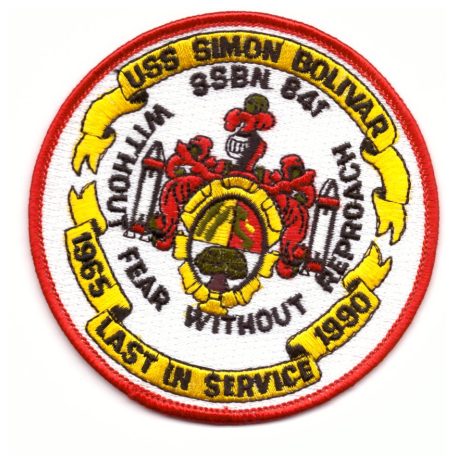 USS Simon Bolivar  SSBN 610 Submarine (Without Fear Without Reproach)  PATCH 1965-1990