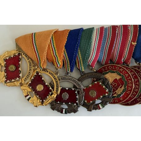 Hungarian 10 places mounted Medal Bar for a Police/MP Officer