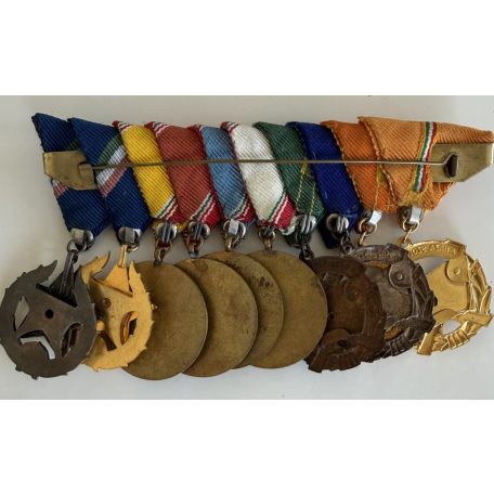 Hungarian 10 places mounted Medal Bar for a Police/MP Officer