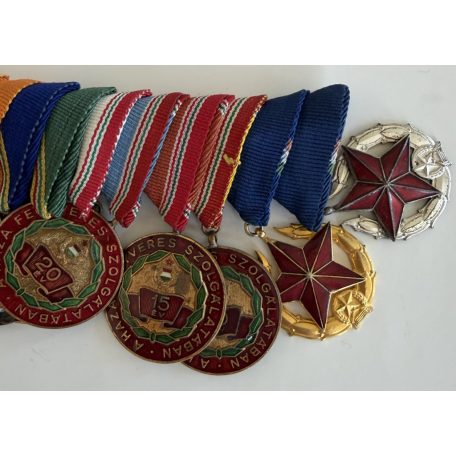 Hungarian 10 places mounted Medal Bar for a Police/MP Officer