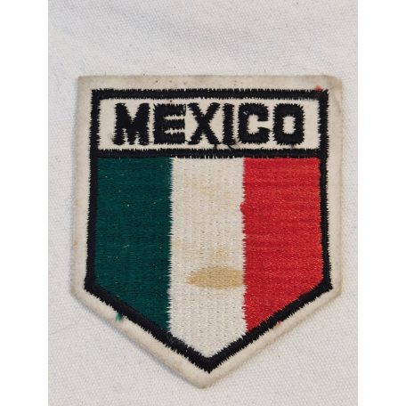 Mexico Mexican Flag Embroidered Vintage Pennant Patch - discolored