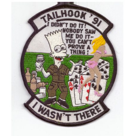 US Navy Las Vegas Tailhook Scandal Bart Simpson 1991 I Wasn't There flight PATCH 